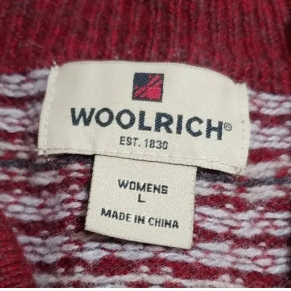 Woolrich Raglan Sweater Holiday Ruby Heather Lamb… - image 5